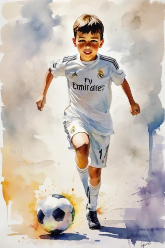 real madrid,bale,footballer,cristiano,hazard,boyhood dream,pallone,soccer player,ronaldo,sandro,children's background,children's soccer,little kid,soccer,football player,kids illustration,edit icon,player,james,kid hero,Digital Art,Watercolor