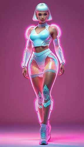 neon body painting,3d figure,artistic roller skating,pink vector,3d render,roller skating,futuristic,uv,female runner,electro,cyber,vector girl,3d model,neon human resources,disco,neon,neon ghosts,cinema 4d,workout icons,neon lights,Unique,3D,3D Character
