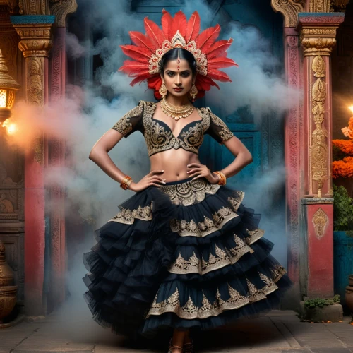 ethnic dancer,indian bride,dusshera,anushka shetty,belly dance,asian costume,indian woman,hoopskirt,quinceañera,east indian,indian girl,tamil culture,lakshmi,la catrina,flamenco,bollywood,costume design,digital compositing,indian art,aditi rao hydari,Photography,General,Fantasy