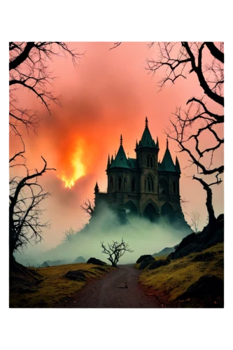 ghost castle,haunted castle,haunted cathedral,halloween frame,witch's house,fairy tale castle,witch house,castle of the corvin,fantasy landscape,fantasy picture,haunted house,halloween background,the haunted house,day of the dead frame,fairytale castle,blood church,necropolis,halloween border,ruined castle,mortuary temple,Photography,Artistic Photography,Artistic Photography 12