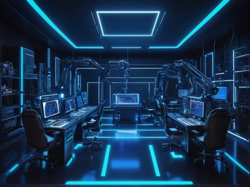 computer room,sci fi surgery room,the server room,cyber,neon human resources,ufo interior,blue room,control center,laboratory,game room,computer workstation,cinema 4d,computer art,cyberspace,working space,computer desk,blur office background,cyberpunk,modern office,3d background,Art,Artistic Painting,Artistic Painting 34