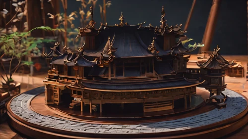 crown render,construction set,japanese shrine,building sets,diorama,scale model,forbidden palace,tsukemono,pagoda,asian architecture,wooden construction,model house,3d render,3d model,miniature house,chinese temple,collected game assets,wishing well,ancient city,japanese architecture,Photography,Documentary Photography,Documentary Photography 01