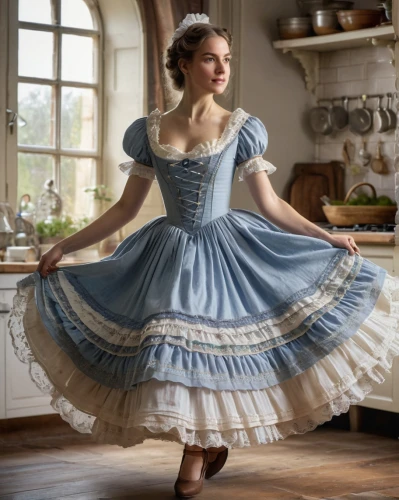 crinoline,cinderella,hoopskirt,country dress,ballet tutu,overskirt,ballerina,a girl in a dress,girl in the kitchen,milkmaid,ballerina girl,ballet dancer,vintage dress,folk-dance,ballerina in the woods,doll dress,girl in a long dress,twirl,folk costume,pirouette,Photography,General,Natural