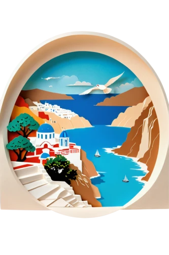 nerja,karpathos,amorgos,decorative plate,alghero,santorini,balearic islands,lipari,karpathos island,elba island,navagio,greek island,greek islands,cadaques,porthole,navagio bay,cliff dwelling,mallorca,samos,aeolian islands,Unique,Paper Cuts,Paper Cuts 03