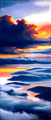 sea of clouds,sea of fog,seascape,atmosphere sunrise sunrise,cloudscape,cloud bank,cloud image,above the clouds,hot-air-balloon-valley-sky,aerial landscape,sea landscape,skyscape,coastal landscape,landscape background,panoramic landscape,brush strokes,world digital painting,sky clouds,mountain sunrise,fog banks,Conceptual Art,Sci-Fi,Sci-Fi 07