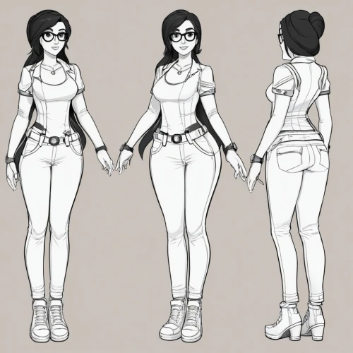 proportions,concept art,character animation,hips,white clothing,comic character,lara,croft,costume design,stand models,women's clothing,fashion vector,concepts,summer line art,ladies clothes,vector girl,office line art,dummy figurin,3d model,development concept,Unique,Design,Character Design