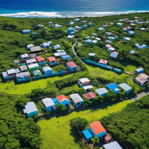 human settlement,mauritius,aerial view of beach,cube stilt houses,maldivian rufiyaa,bogart village,huts,curaçao,ishigaki island,curacao,samoa,aerial photograph,tent camp,maldives mvr,haiti,molokai,guam,accommodation,floating huts,ascension island,Art,Artistic Painting,Artistic Painting 03