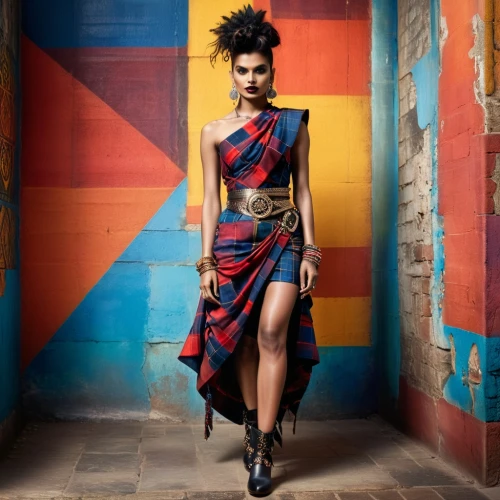 ethnic design,tartan colors,fashion shoot,fashion street,fashion design,raw silk,women fashion,asymmetric cut,tartan background,african american woman,sheath dress,geometric style,african woman,menswear for women,tartan,cocktail dress,stylistically,woven fabric,basotho,fashion designer,Photography,General,Fantasy