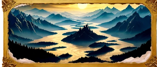 mountain scene,mountain world,mountain landscape,alpine crossing,landscape background,5 dragon peak,mountain slope,mountains,mountainous landscape,high mountains,frame border illustration,the spirit of the mountains,northrend,forest background,giant mountains,fantasy landscape,dusk background,mountain spirit,mountain and sea,mountain guide,Art,Classical Oil Painting,Classical Oil Painting 22