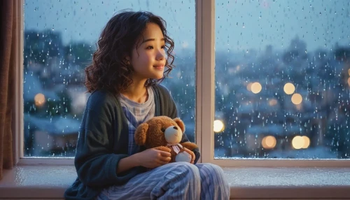 child crying,lonely child,teddy bear crying,baby's tears,to be alone,loneliness,worried girl,girl praying,depressed woman,in the rain,angel's tears,sad woman,crying heart,longing,alone,rainy day,stop children suicide,little girl with umbrella,sorrow,lonely,Illustration,Japanese style,Japanese Style 14