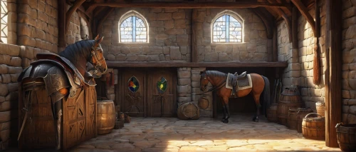 horse stable,stables,stalls,horse barn,medieval architecture,horse tack,equines,equine,equestrian vaulting,the threshold of the house,medieval,horse supplies,castle iron market,equestrian,stable animals,horseback,equestrianism,wooden door,portcullis,horse breeding,Art,Artistic Painting,Artistic Painting 39