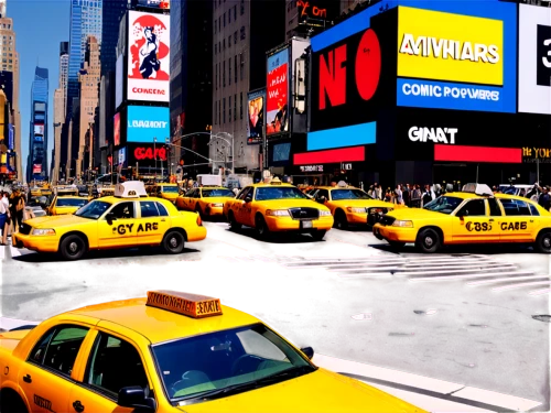 new york taxi,taxicabs,taxi cab,yellow taxi,cabs,time square,yellow cab,taxi stand,newyork,times square,new york,electronic signage,taxi sign,cab driver,taxi,yellow car,advertising campaigns,car rental,city car,new york streets,Illustration,American Style,American Style 13