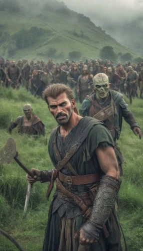 warrior and orc,thracian,vikings,dwarves,germanic tribes,highlander,biblical narrative characters,blades of grass,orc,warrior east,sparta,warriors,norse,heroic fantasy,massively multiplayer online role-playing game,viking,barbarian,valhalla,bordafjordur,half orc,Photography,Realistic