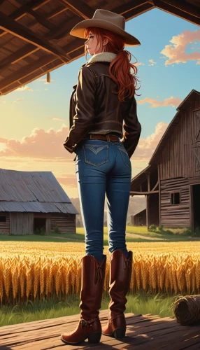 western,farmer,woman of straw,country,the country,rodeo,heidi country,cowgirls,countrygirl,american frontier,western riding,field of cereals,western film,texan,toy's story,straw hat,farm girl,farm background,cowboy,farmers,Conceptual Art,Daily,Daily 01