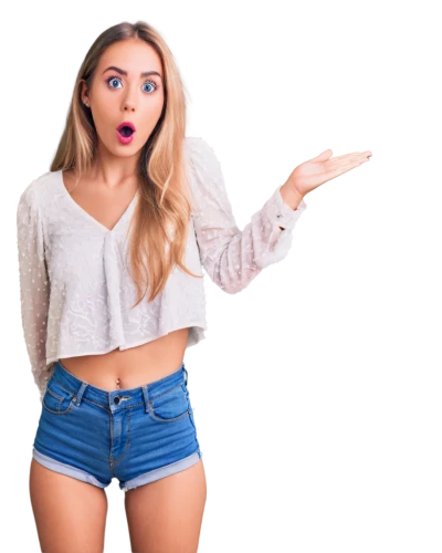 girl on a white background,girl with speech bubble,jeans background,woman pointing,women's clothing,woman eating apple,girl in t-shirt,pointing woman,bermuda shorts,women clothes,transparent background,hyperhidrosis,high waist jeans,female model,woman holding gun,wall,jean shorts,skort,lisaswardrobe,teen,Conceptual Art,Daily,Daily 01