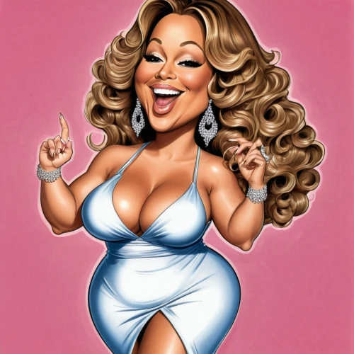 mariah carey,caricature,diet icon,pregnant woman icon,mogul,applause,hyacinth,modern pop art,serving,valentine pin up,barb,annemone,dolly,miss universe,facebook icon,aging icon,caricaturist,transsexual,horoscope libra,queen bee,Illustration,Abstract Fantasy,Abstract Fantasy 23