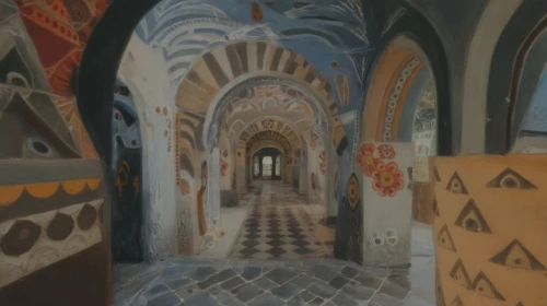 murals,wall painting,church painting,fresco,mural,frescoes,portal,monastery of santa maria delle grazie,rila monastery,grotto,khokhloma painting,crypt,gaudí,cave church,hall of the fallen,corridor,greek orthodox,inside courtyard,byzantine museum,panoramical