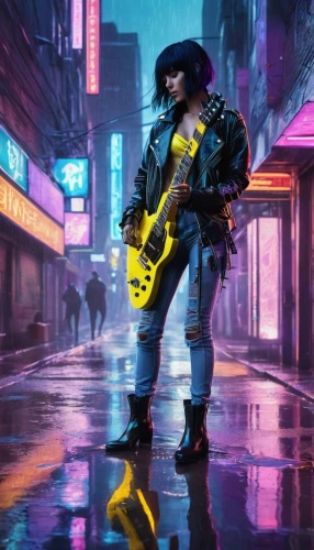 guitar player,guitar,guitarist,electric guitar,cyberpunk,slash,painted guitar,80s,guitars,concert guitar,the guitar,rocker,guitor,guitar solo,playing the guitar,musician,rockabella,electric scooter,jazz guitarist,ibanez,Illustration,Black and White,Black and White 32