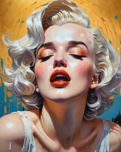 marilyn,marylin monroe,marylyn monroe - female,digital painting,transistor,world digital painting,modern pop art,detail shot,blonde woman,cool pop art,rosa ' amber cover,fantasy portrait,digital illustration,pin-up girl,sci fiction illustration,blonde girl,blond girl,pin up girl,pin ups,pop art style,Illustration,Realistic Fantasy,Realistic Fantasy 03