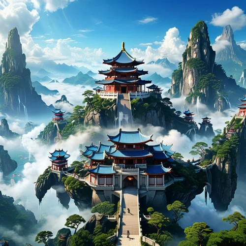 chinese temple,asian architecture,chinese architecture,chinese background,hall of supreme harmony,forbidden palace,chinese clouds,oriental,hanging temple,fantasy landscape,yunnan,world digital painting,tigers nest,south korea,chinese art,ancient city,landscape background,danyang eight scenic,bird kingdom,cartoon video game background