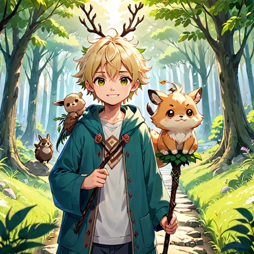 forest background,woodland animals,deer illustration,forest animals,forest animal,forest walk,in the forest,forest king lion,boy and dog,forest,deer,woodland,young-deer,robin hood,forest man,game illustration,violet evergarden,hunting scene,spring background,child fox,Anime,Anime,Traditional