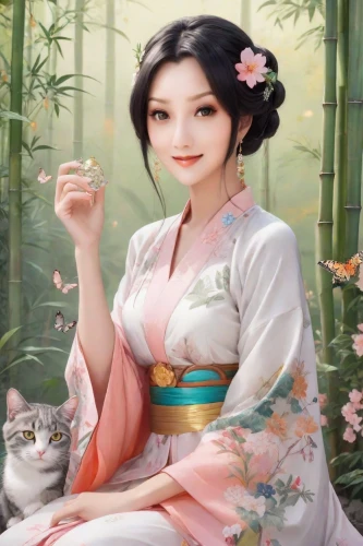 oriental princess,geisha,oriental painting,geisha girl,jasmine blossom,oriental girl,tea zen,chinese art,tea ceremony,siu mei,plum blossoms,japanese art,asian culture,japanese woman,mukimono,japanese floral background,rou jia mo,plum blossom,dongfang meiren,jasmine flower