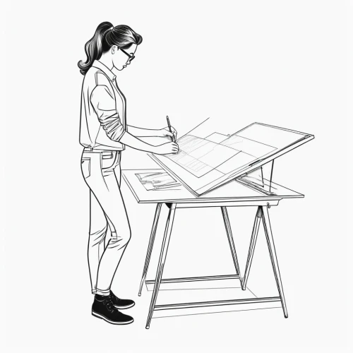 folding table,frame drawing,sawhorse,standing desk,tablet computer stand,table artist,table saw,wooden desk,writing desk,male poses for drawing,technical drawing,table saws,drawing pad,writing or drawing device,sheet drawing,turn-table,woodworking,drawing course,illustrator,coloring page,Illustration,Black and White,Black and White 04