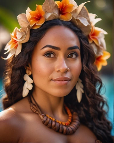 polynesian girl,moana,polynesian,hula,luau,polynesia,tahiti,aloha,maori,rapanui,lei,kalua,farofa,lei flowers,hawaiian,flower crown,oceania,samoa,beautiful girl with flowers,moorea,Photography,General,Cinematic