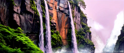 wasserfall,brown waterfall,water fall,landscape background,waterfalls,cartoon video game background,futuristic landscape,falls,waterfall,fantasy landscape,bridal veil fall,ash falls,fairyland canyon,purple landscape,falls of the cliff,water falls,wall,wuyi,chasm,world digital painting,Illustration,Black and White,Black and White 32