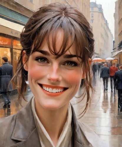 a girl's smile,world digital painting,daisy jazz isobel ridley,oil painting,photo painting,oil painting on canvas,audrey hepburn,the girl's face,smiling,woman face,audrey,digital painting,jane austen,realdoll,a smile,natural cosmetic,woman's face,city ​​portrait,attractive woman,romantic portrait,Digital Art,Classicism
