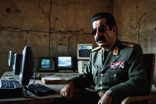 mubarak,man with a computer,the cuban police,iraq,six day war,war correspondent,brigadier,security department,stalingrad,abdel rahman,kurdistan,cyber crime,military organization,computer monitor,syria,analyze,computer system,salvador guillermo allende gossens,stalin,afghanistan,Illustration,Abstract Fantasy,Abstract Fantasy 15