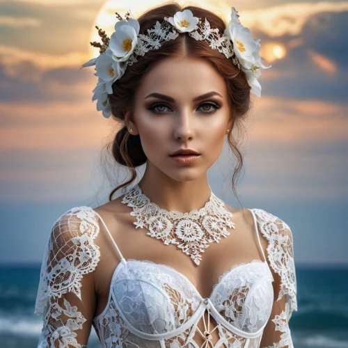 bridal jewelry,bridal dress,bridal clothing,wedding dresses,bridal,wedding dress,bridal accessory,romantic portrait,bride,wedding gown,sun bride,blonde in wedding dress,romantic look,dead bride,the sea maid,diadem,wedding dress train,wedding photo,victorian lady,indian bride,Photography,General,Realistic