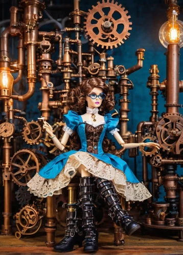 steampunk,steampunk gears,cinderella,clockmaker,cirque du soleil,mechanical,cog,fairy tale character,decorative nutcracker,alice,marionette,librarian,clockwork,fantasy woman,magician,designer dolls,rococo,nutcracker,cirque,cosplay image,Unique,Pixel,Pixel 03