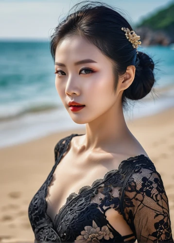 beach background,joy,asian woman,phuquy,solar,mandu,vietnamese woman,songpyeon,asian girl,winner joy,miss vietnam,korean,oriental girl,miyeok guk,hanbok,the sea maid,oriental princess,elegant,yeonsan hong,vintage asian,Photography,General,Realistic