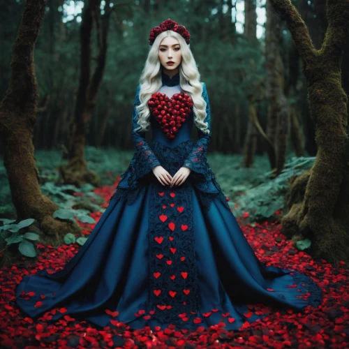 queen of hearts,heart with crown,fairy queen,fairy tale,fairy tales,bleeding heart,fairy tale character,a fairy tale,tree heart,with roses,woods' rose,ball gown,floral heart,way of the roses,fairytale characters,fairytale,enchanted,fallen petals,fairytales,enchanted forest,Photography,Artistic Photography,Artistic Photography 12