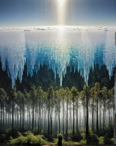 parallel worlds,panoramical,spruce forest,futuristic landscape,fantasy landscape,forest of dreams,coniferous forest,parallel world,pine forest,ghost forest,forest landscape,birch forest,soundwaves,cube background,holy forest,fantasy picture,tree grove,the forests,temperate coniferous forest,fir forest