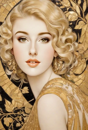 art deco woman,gold filigree,mary-gold,gold foil art,gold leaf,golden haired,art deco background,gold paint strokes,gold art deco border,aphrodite,gold foil art deco frame,mucha,gilding,golden crown,gold color,gold paint stroke,fashion illustration,gold lacquer,gold jewelry,blonde woman