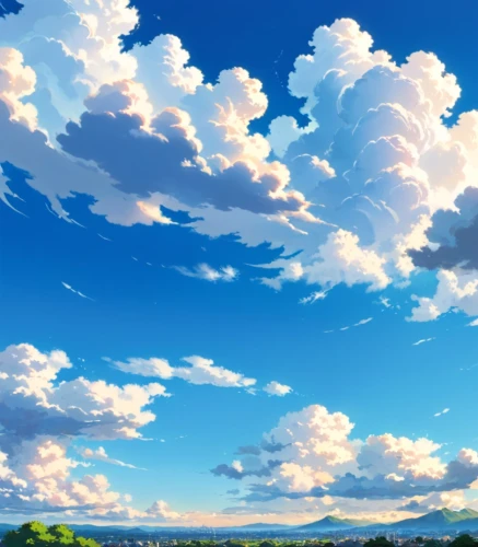 blue sky clouds,blue sky and clouds,landscape background,summer sky,blue sky and white clouds,sky clouds,cloudscape,cumulus clouds,clouds - sky,skyscape,sky,clouds,clouds sky,hot-air-balloon-valley-sky,single cloud,blue sky,about clouds,cloud image,cloudy sky,cloudless,Anime,Anime,Traditional