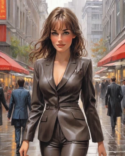 woman walking,woman in menswear,woman shopping,pedestrian,businesswoman,white-collar worker,world digital painting,oil painting on canvas,a pedestrian,girl walking away,oil painting,woman at cafe,business woman,women fashion,femme fatale,spy,sprint woman,bussiness woman,young woman,woman thinking,Digital Art,Comic