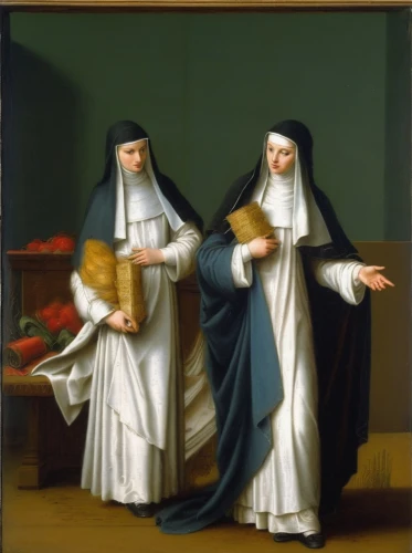 nuns,carmelite order,carthusian,bellini,benedictine,st. bernard,contemporary witnesses,bougereau,candlemas,louvre,paintings,holbein,the annunciation,the angel with the veronica veil,convent,gothic portrait,st jacobus,young couple,holy family,church painting,Art,Classical Oil Painting,Classical Oil Painting 22