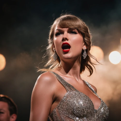 playback,earpieces,banner,confetti,swifts,blowing glitter,rhinestones,tongue,performing,breathtaking,enchanting,fierce,concert,glittering,sparkly,sparkling,singing,breasted,torn dress,red confetti,Photography,General,Cinematic
