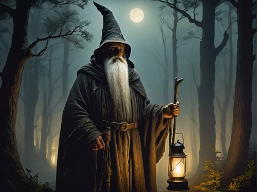 gandalf,the wizard,the abbot of olib,wizard,archimandrite,hooded man,hieromonk,monk,lamplighter,druids,magus,friar,fantasy picture,the wanderer,pilgrim,grimm reaper,druid,monks,middle eastern monk,the collector,Art,Artistic Painting,Artistic Painting 27