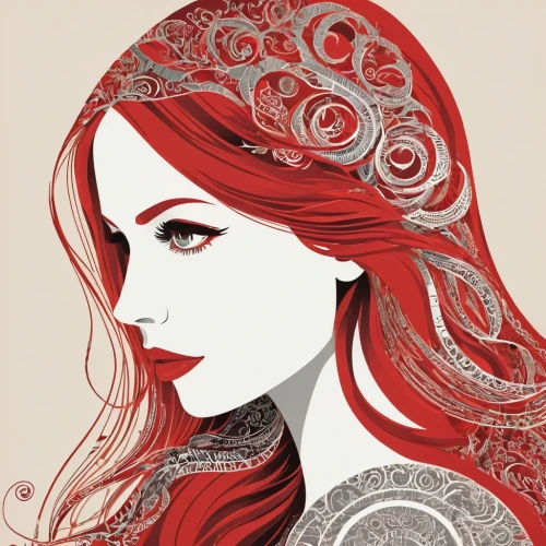 red-haired,red head,scarlet witch,boho art,red hair,redhair,clary,fashion illustration,redheads,redheaded,fashion vector,mermaid vectors,the zodiac sign pisces,vintage woman,celtic queen,ariel,shades of red,red skin,redhead doll,horoscope libra,Illustration,Vector,Vector 21