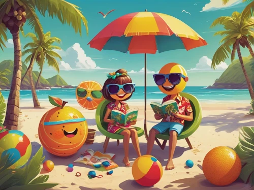 summer beach umbrellas,summer icons,beach goers,kids illustration,coconuts on the beach,umbrella beach,straw hats,beach umbrella,summer background,tropical beach,game illustration,dream beach,sun hats,summer items,summer day,coconut drinks,toucans,island residents,digital nomads,fruit icons,Illustration,Paper based,Paper Based 01