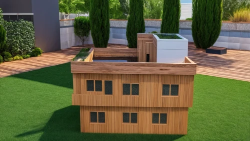 dog house frame,housetop,wood doghouse,sky apartment,greenbox,tomato crate,roof terrace,grass roof,dog house,miniature house,roof garden,chicken coop,house roofs,cube house,vegetable crate,block balcony,a chicken coop,cubic house,build a house,3d rendering,Photography,General,Realistic