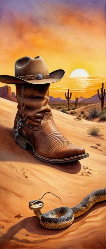 cowboy boot,wild west,cowboy boots,country-western dance,stagecoach,durango boot,arid land,desert landscape,capture desert,steel-toed boots,desert background,arid landscape,western riding,cowboy bone,walking shoe,desert desert landscape,san joaquin coachwhip,shoemaker,foot in dessert,mexican hat,Illustration,Paper based,Paper Based 24