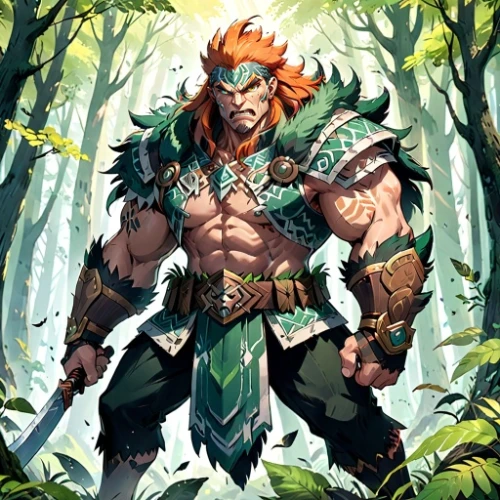 barbarian,forest king lion,forest man,druid,leopard's bane,hunter's stand,tarzan,patrol,male character,fantasy warrior,druid grove,dane axe,male elf,scandia gnome,aaa,waldmeister,wind warrior,nördlinger ries,aa,cleanup
