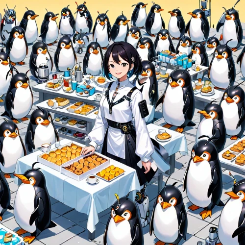penguin parade,penguins,penguin,big penguin,penguin enemy,king penguins,penguin couple,emperor penguins,glasses penguin,gentoo,arctic penguin,snares penguin,emperor penguin,linux,penguin baby,penguin chick,rock penguin,young penguin,dwarf penguin,baby-penguin,Anime,Anime,Traditional
