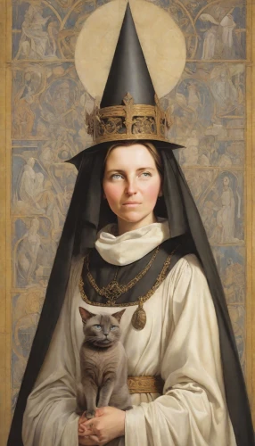 portrait of christi,joan of arc,the prophet mary,the hat of the woman,woman holding pie,portrait of a woman,cepora judith,carmelite order,priestess,portrait of a girl,the angel with the veronica veil,nuncio,the order of cistercians,saint coloman,conical hat,gothic portrait,napoleon cat,praying woman,louvre,saint ildefonso,Digital Art,Comic
