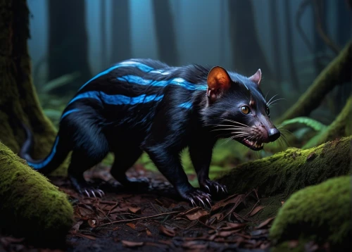 masked shrew,tropical bat,blue tiger,common opossum,mammal,forest animal,aye-aye,terrestrial animal,tasmanian devil,color rat,woodland salamander,virginia opossum,lymantriidae,philomachus pugnax,hyssopus,gorgonops,agalychnis,mole salamander,ankylosaurus,mustelid,Art,Classical Oil Painting,Classical Oil Painting 19